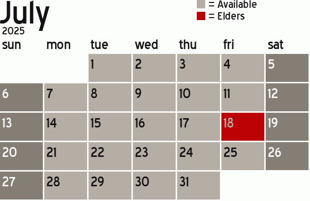Missionary Dinner Calendar